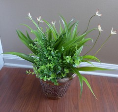 4 Pcs Artificial Plants Blooming Orchid Lifelike Plastic Grass
