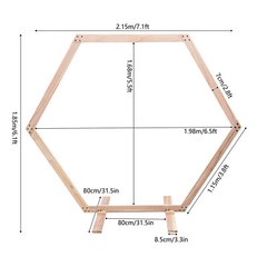 7.1 FT Hexagon Wood Wedding Arch Frame Decor Wood Hexagon Arch Backdrop Stand