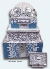 Quinceanera,Sweet 16,Card Box,Denim and Diamonds,fabric,silver,bling,table decor