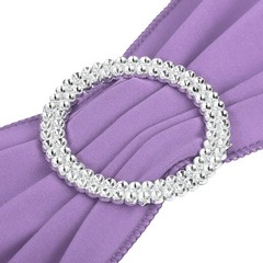 10Pcs 14″x5″ Stretch Chair Sashes Bows Chair Bands Sash with Buckle Purple