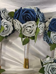 Shades of Blue Wedding Bouquet Set – Navy Blue, Blue, Gray Wedding Bouquet Set