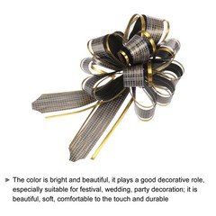 5pcs 6 Inch Large Pull Bow Gift Wrapping Bows Ribbon Organza Bows Black