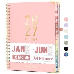 Planner 2026-2027, 18 Month Weekly and Monthly Calendar 8.5″ x 11″ Pink