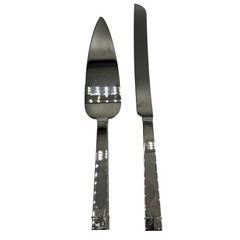 Vera Wang Stainless Steel Bow Ribbon Cake Server Knife Set Elegant Party