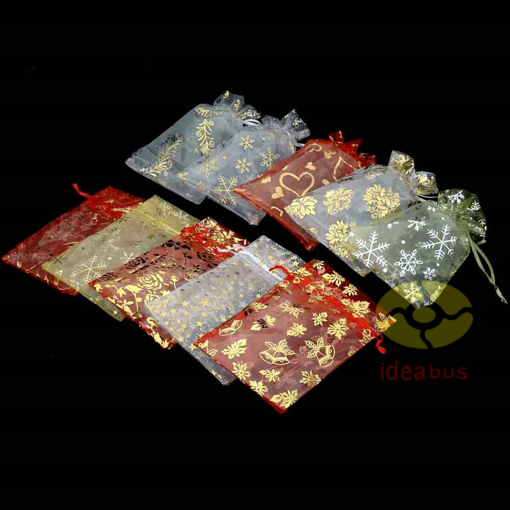 25/50/100pcs Print Pattern Organza Pouches Jewelry Wedding Favor Bags 7″x4.7″