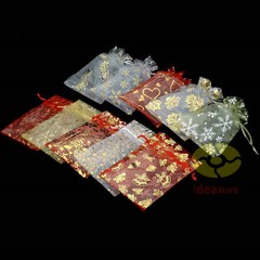 25/50/100pcs Print Pattern Organza Pouches Jewelry Wedding Favor Bags 7″x4.7″