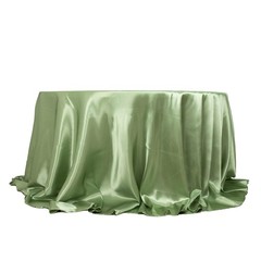 Balsa Circle Sage Green Satin Round Tablecloth 132 132″ (Round),