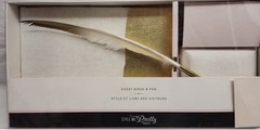 Wedding Guestbook & Feather Pen Set Gold Elegant Classic by Style Me Pretty NEW