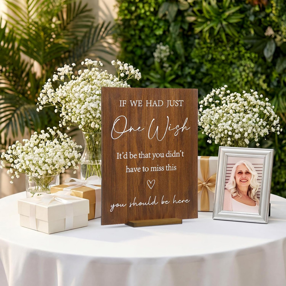 Wedding Memorial Sign Wooden Table Signs with Stand You