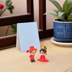 4Pcs Reusable Bride and Groom Figurines Wedding Cake Toppers Assorted Color