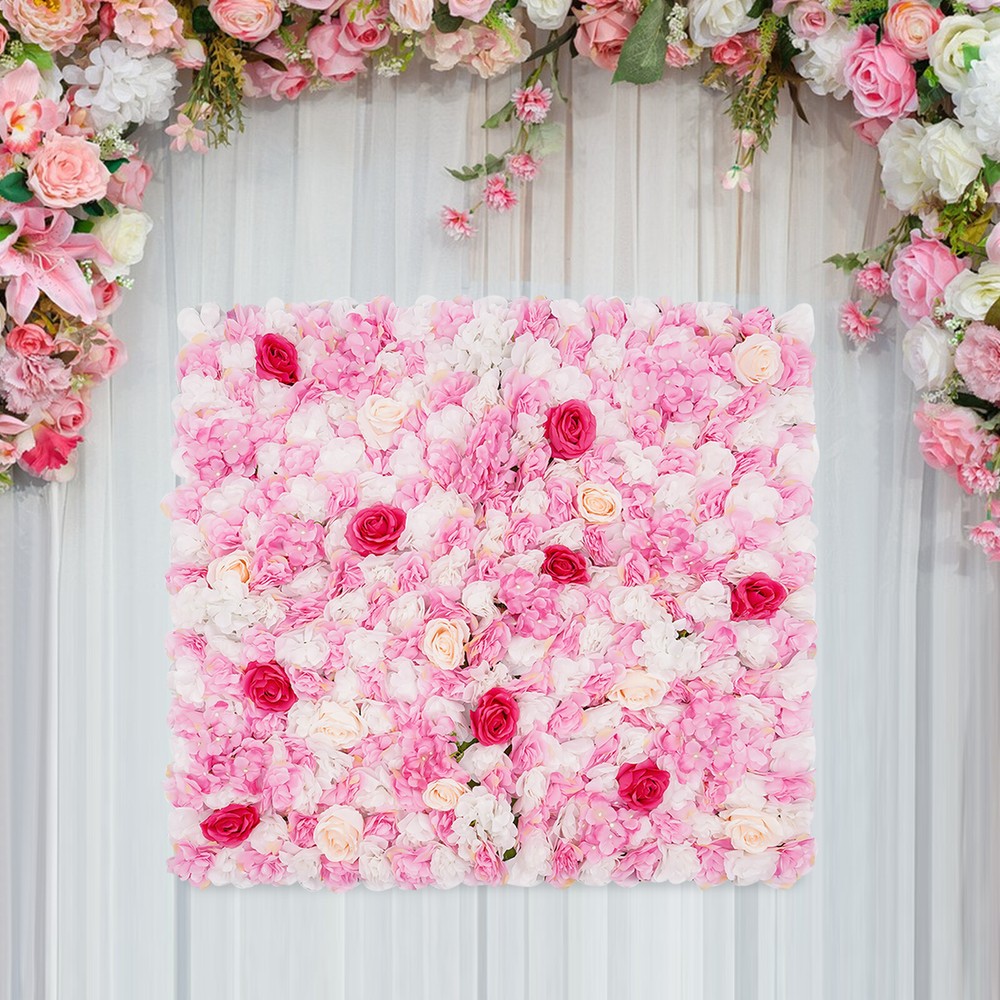 Artificial Flower Wall Background Silk Rose Flower Panels Wedding Backdrop Decor