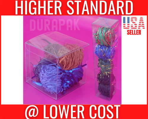 50~ 4x4x4″ Tuck Top Clear Plastic PVC Boxes Wedding Party Favor Gift Toy Case