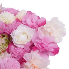 3D Flower Wall Panel-12pcs Artificial Flower Wall Background Silk Rose Wedding
