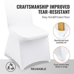 30PCS VEVOR WHITE Stretch Spandex Folding Chair Covers-Wedding Dining pd 41z