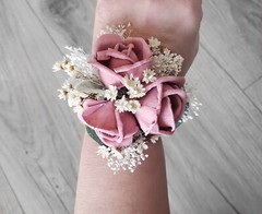 Dusty Rose Sola Wood Bridal Bouquet Blush Mauve Pink Bridesmaid Wedding Flowers