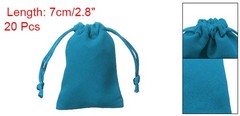 20pcs Velvet Gift Bags 2″ x 2.8″ Drawstring Jewelry Pouches Lake Blue