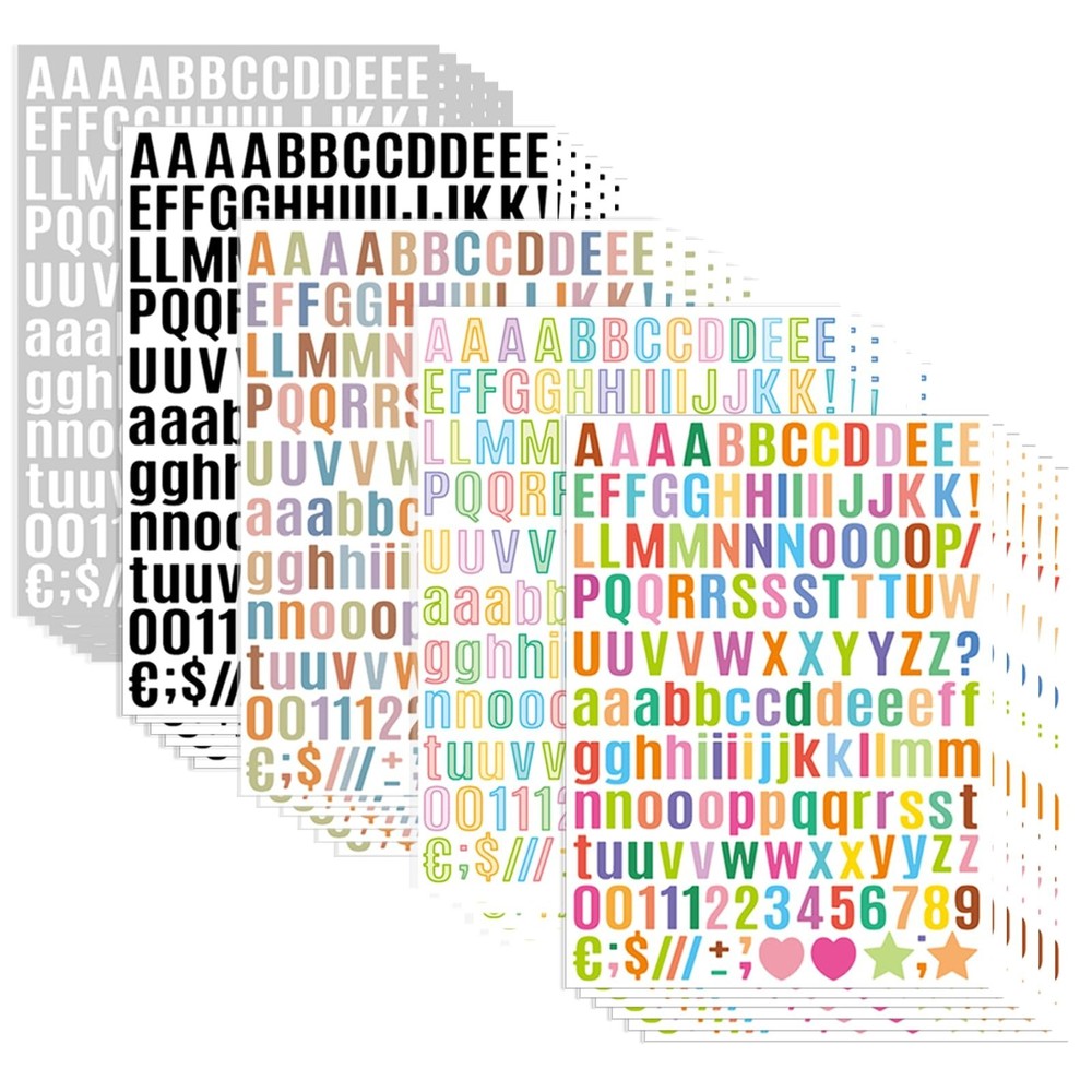 4620 Letter Stickers 30 Sheets Alphabet Stickers 0.5in Vinyl Self-Adhesive Al…