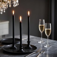 12-Pack Black Taper Candles, 10 Inch Unscented Dripless Candlesticks,