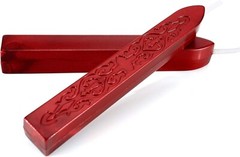 5 Metallic Red Sealing Wax Sticks with Wicks for Elegant Invitations & Gifts
