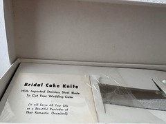 Vintage Wedding Cake Knife, Sheffield, England, W/ Pearlized Handle NOS Open Box