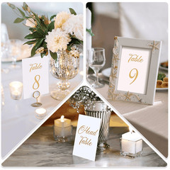 Gold Table Numbers 1 30 for Wedding Reception Gold Foil Table Number Cards