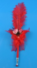 14 Inches Ostrich Feather Plume Rollerball Pen Guest Book Wedding Party Pen