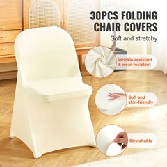 Uimoso 30PCS White Spandex Chair Covers for Weddings, Parties, and Dining Events