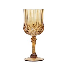 GOLD 6 Plastic 8 oz Crystal Cut Goblets WINE GLASSES Party Events Decorations