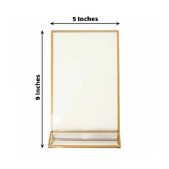 GOLD CLEAR 6 Acrylic 5″x9″ Freestanding Double Sided Table SIGN HOLDERS Party
