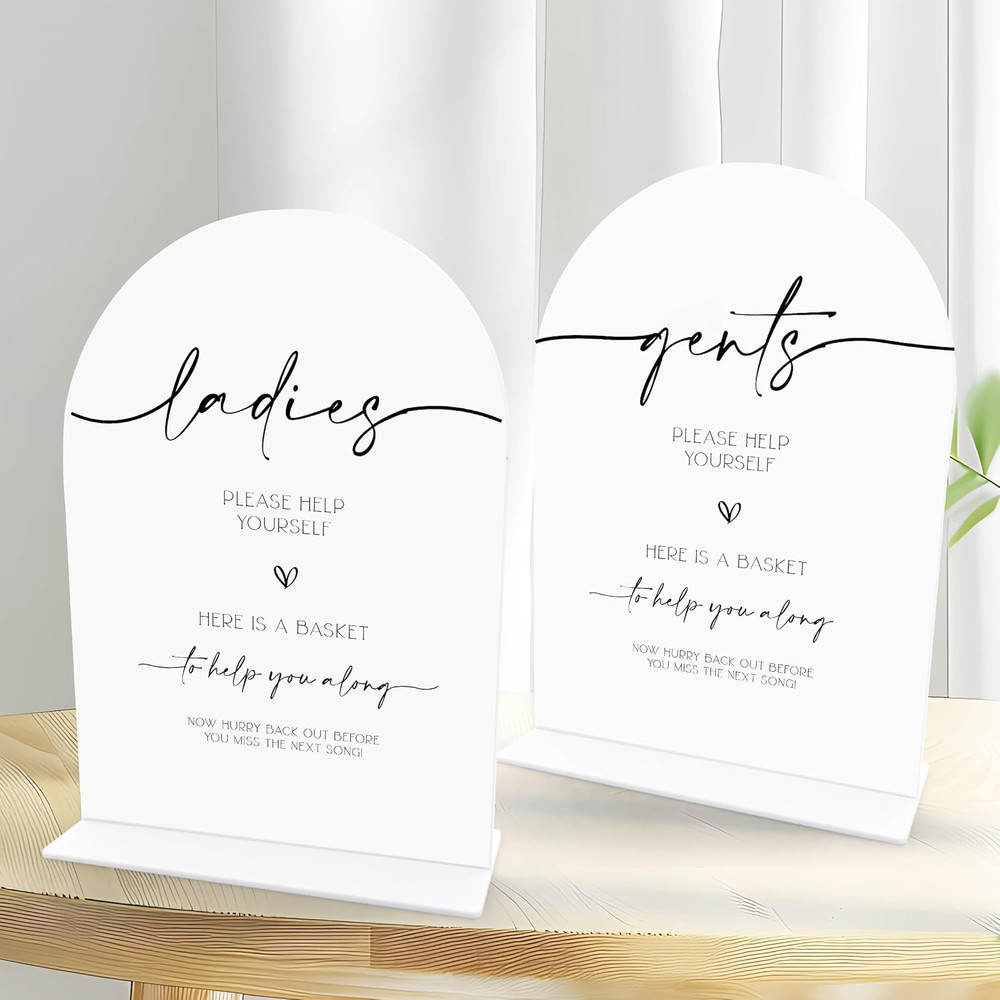 Acrylic Wedding Bathroom Favors Sign 6.5 X 9 Inch, Wedding Bathroom Basket Su…