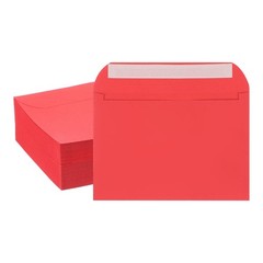 100 Pcs Self Sealing Envelopes 7.8×5.5 Inch for Invitations A7 Red