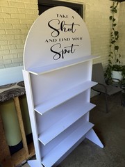 White Arch Freestanding Wedding Shot Display Shelf Stand 70 x 35.43 x 24.6