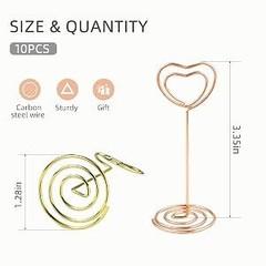 10 Pcs Heart Shaped Table Number Stand and Place Card Holder – Mini Wire Picture