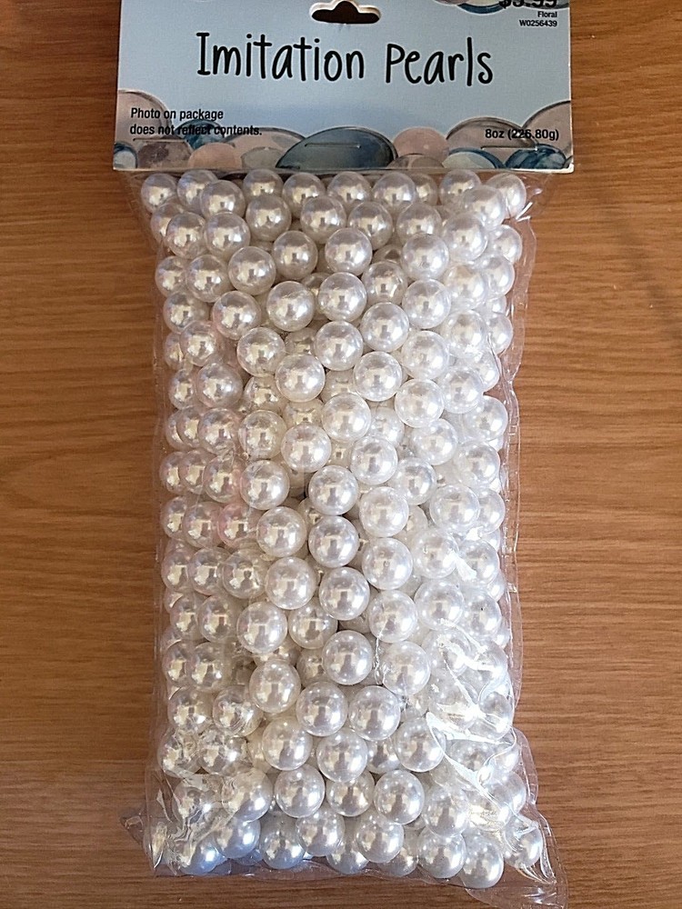 10mm White Imitation Pearls DECORATIVE ACCENTS – 8 oz