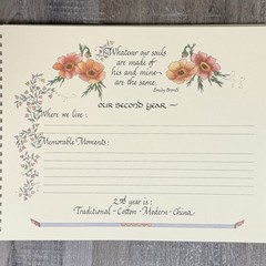 Our Wedding Anniversary Memory Photo Book Vintage 1997 Bridal Gift Floral Empty