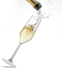 Mr and Mrs Champagne Flute Set Wedding Toasting Glasses Bride Groom Gift