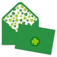 50 Pcs St. Patrick’s Day Invitation Envelopes Greeting Card Envelope Green Shamr