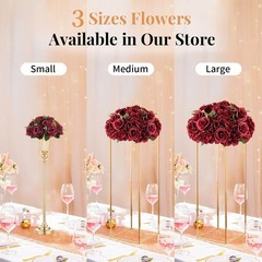 Flower Balls for Wedding Centrepieces – 10 Pcs 15.7 inch Diam Large Burgundy