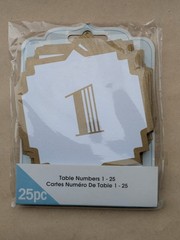 David Tutera Table Numbers 1-25 Gold Trim Wedding, Anniversary, Event, Party NEW