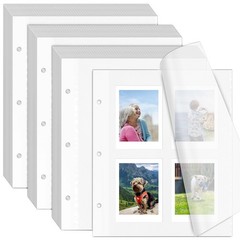 VOKOY 60 Sheets/120 Pages Photo Album Pages for 3 Ring Binder, Self Adhesive …