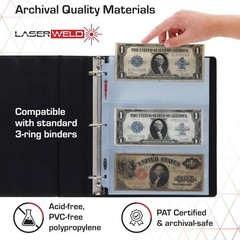 LaserWeld 4-Poet Currency Pa – 50ct | Holds 4 Regular Bills with