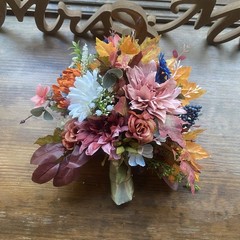Bridal Wedding Bouquet Lovely Budget Minded Faux Bubble Pearl Blue + Fall Colors