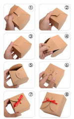 100x Kraft Boxes Party Wedding Favour Personalised Thank You Gift Boxes Logo Box