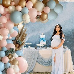 Gender Reveal Balloon Arch Kit, 144PCS Dusty 18inch, 10inch, 5inch, Blue Pink