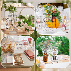 6 Pcs Clear Acrylic Wedding Signs for Reception and Ceremony 5» x 7» Wedding S