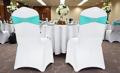 Mds Pack Of 50 Spandex Chair Sashes Bow Premium Stretch Chair Cover Band Buckle
