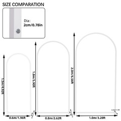1.5M/1.8M/2M Wedding Arch Backdrop Stand Set of 3 Banquet DIY Balloon Arch Frame