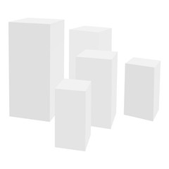 Square Display Stands For Party-set Of 5 White Cake Pedestal Stand Decoration