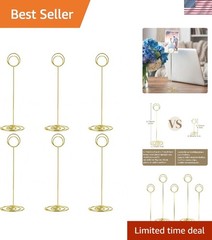 Elegant Gold Table Number Holders – Durable 8.75 Inch Photo Stand Set of 10