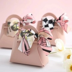 10PCS Wedding Favor Gift Bags Mini Handbag Candy Box Ribbon Party Packaging